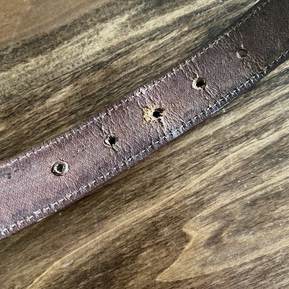 Handcrafted Brown Leather Belt 36 Inches